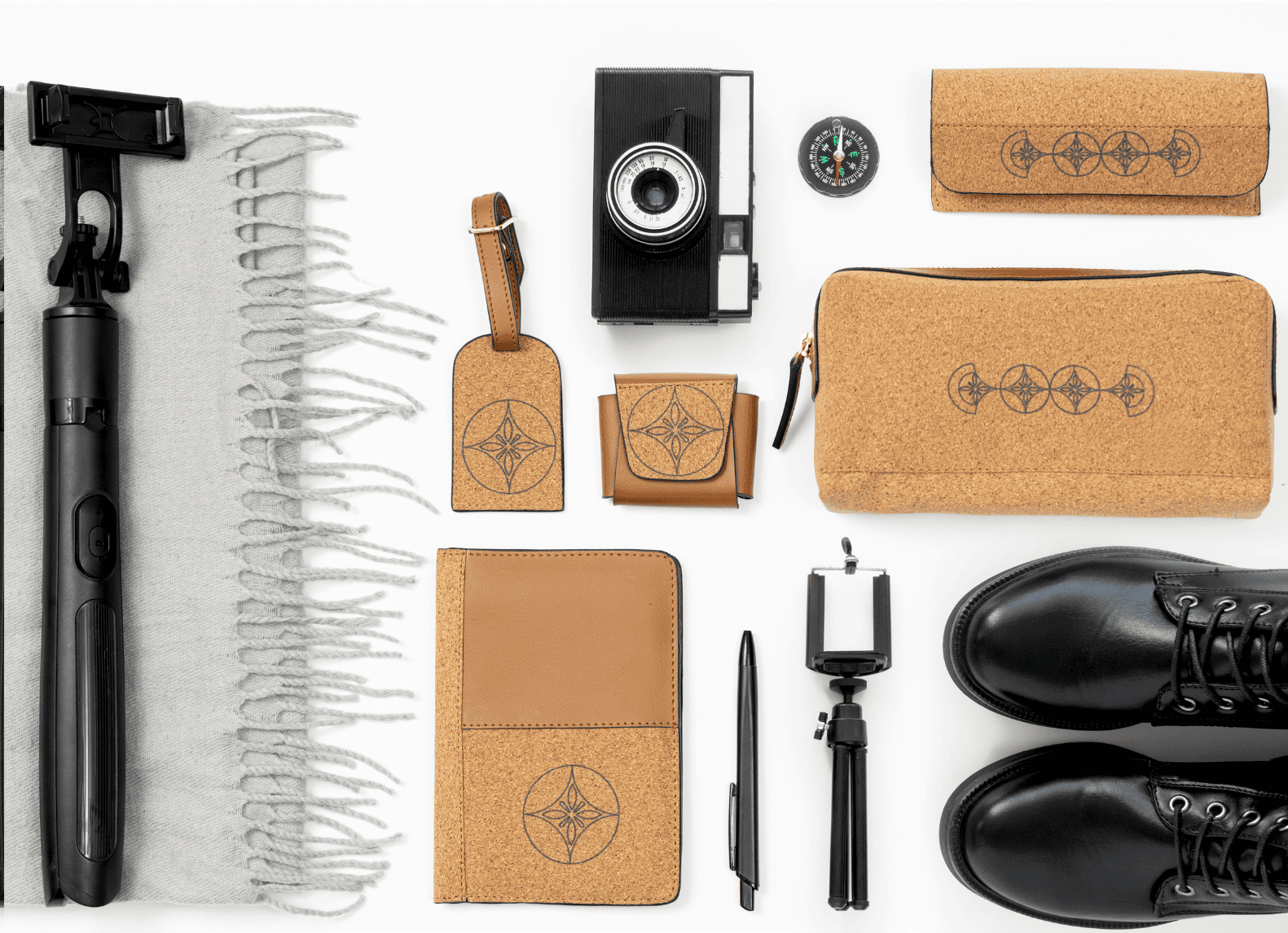 Basil Holiday Travel Set by Green Hermitage including passport holder, vanity pouch, eyewear case, AirPods cover and travel tag